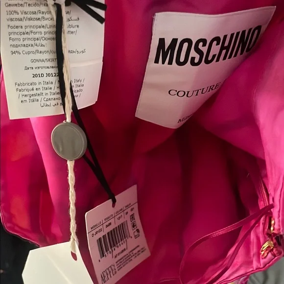 MOSCHINO couture Vibrant Pink and Yellow Patterned Skirt - Picture 3 of 4